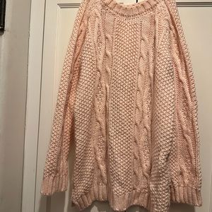 Ann Christine cozy comfy sweater knit light pink fashion long dress spring blog